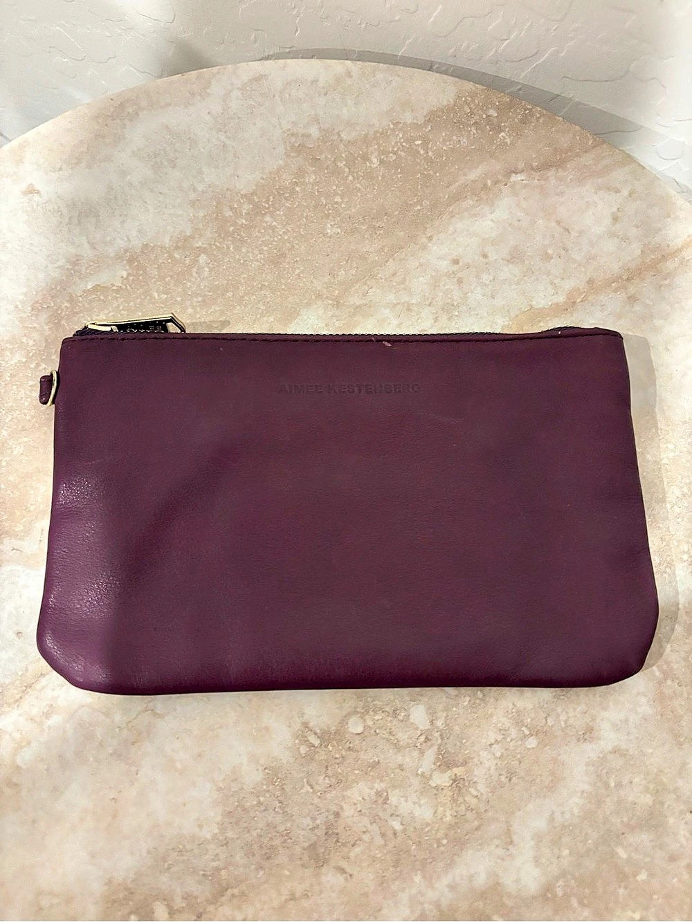 Aimee Kestenberg Purple Leather Tech Pouch